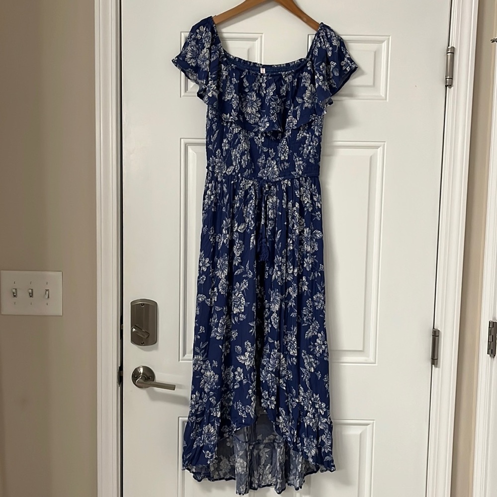 Xhilaration Floral High-Low Dress, Size Large